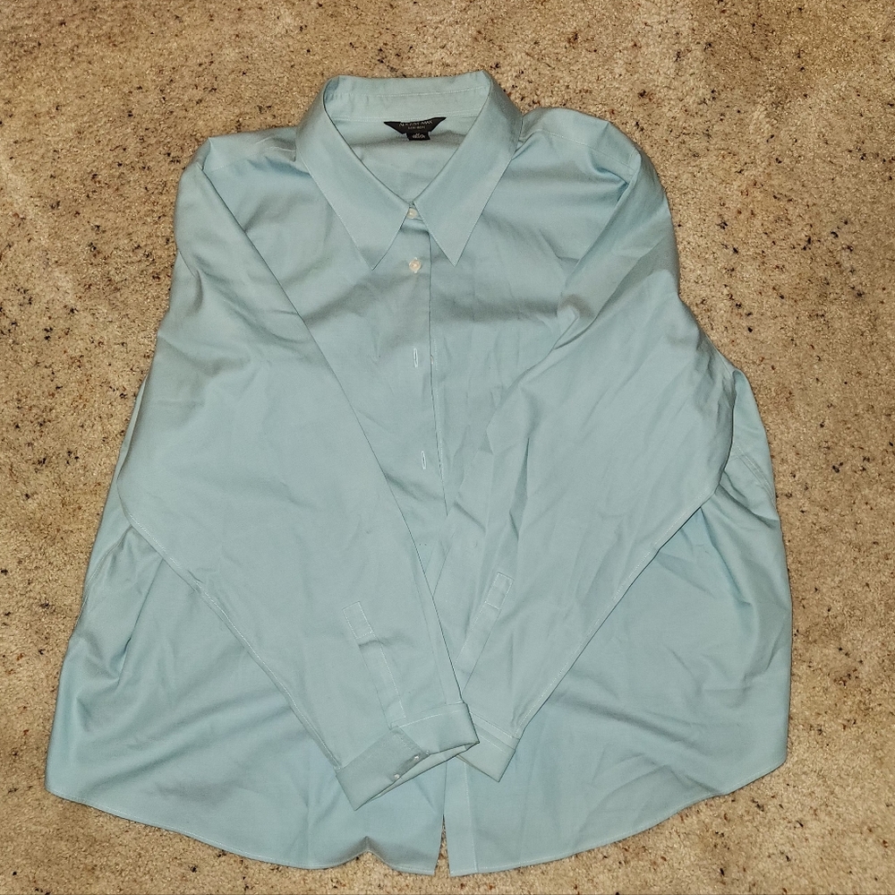 August Max Light Blue Casual Button Down Shirt
